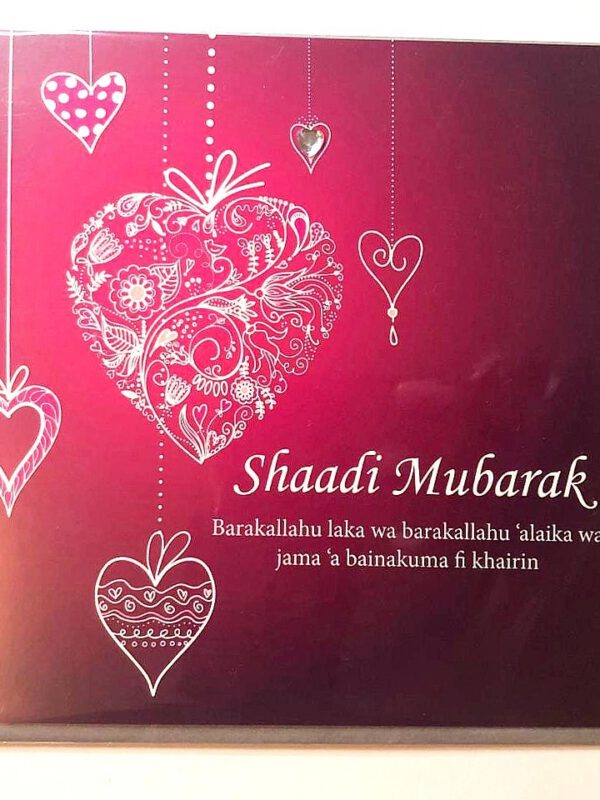 Shaadi Mubarak Card - Pink Hearts