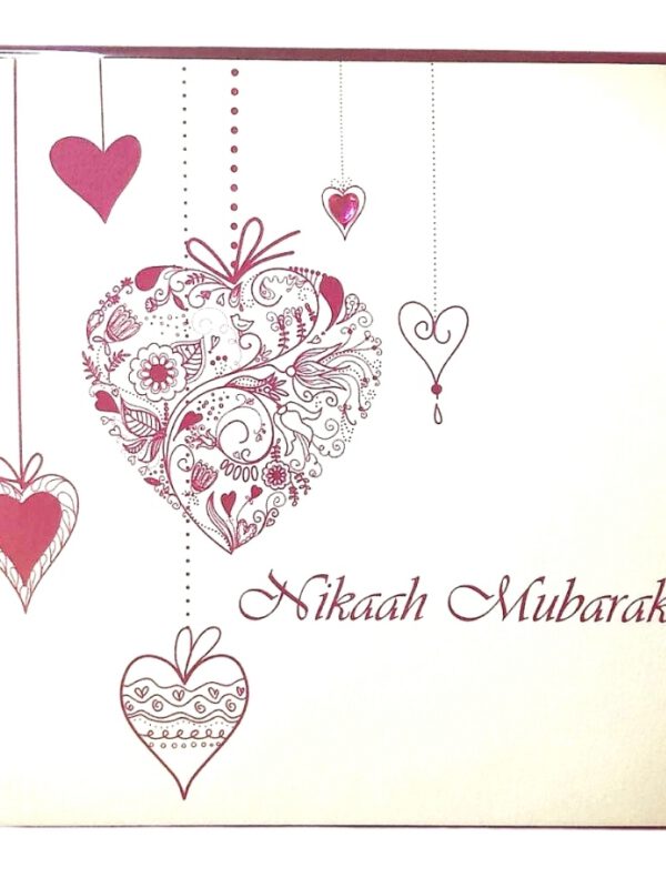 Nikaah Mubarak - pink hearts Card