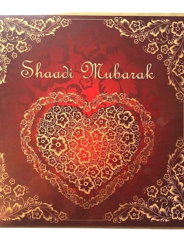 4049053389.jpg Shaadi Mubarak Card - Red & Gold Heart
