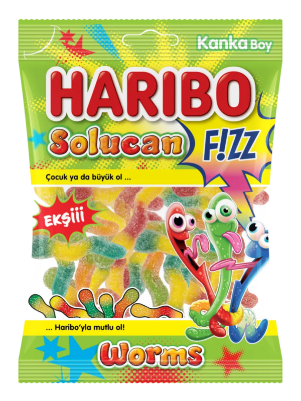 Haribo Fizz Worms Solcan (Halal)