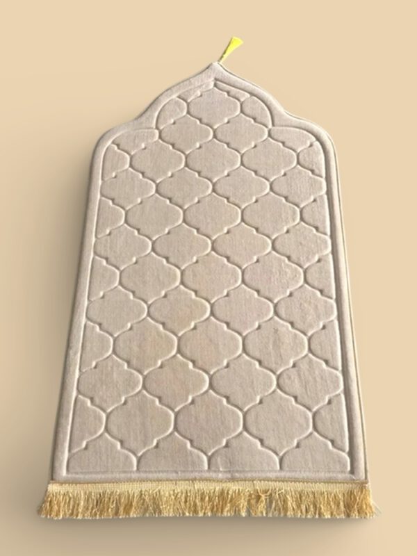 4099598330.jpg Dome Luxury Prayer Mat Beige (Free Bag)